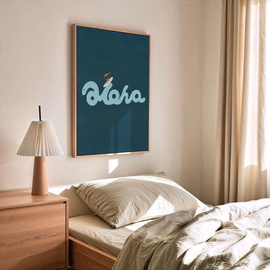 "Riding the Aloha: His Rhythm" Matted Print – Inspired by Hawaii