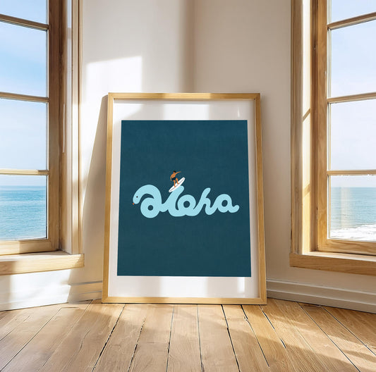 “Riding the Aloha: His Rhythm” Fridge Magnet – Hawaii-Inspired Art by Angela Wan