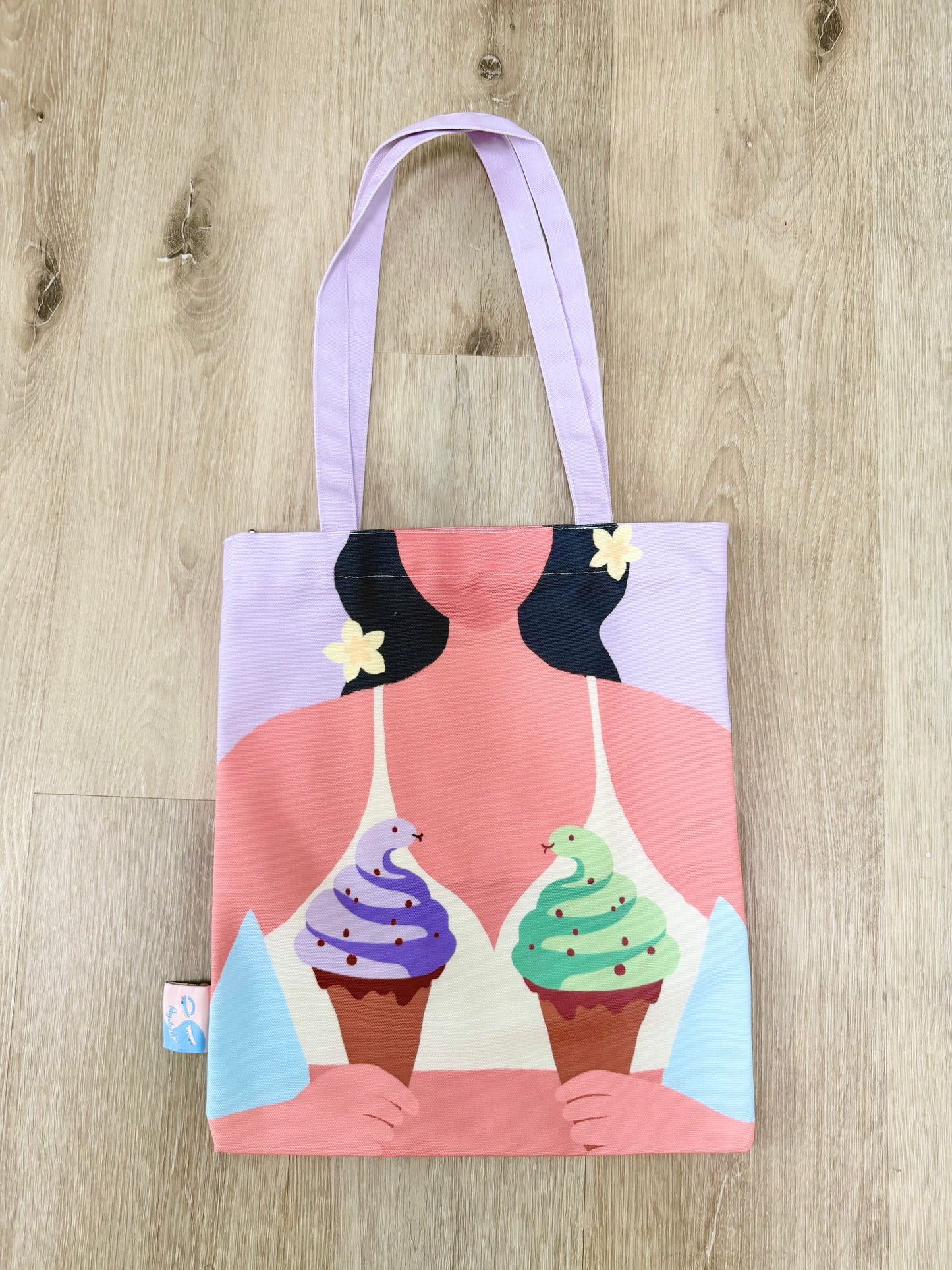 Snake Ice Cream Tote Bag – Playful Art Tote Inspired by Hawaii