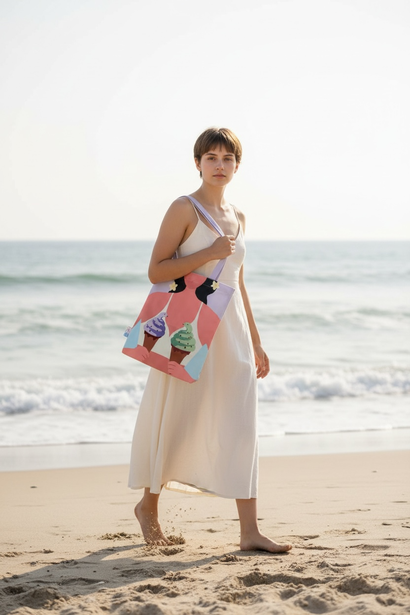 Snake Ice Cream Tote Bag – Playful Art Tote Inspired by Hawaii