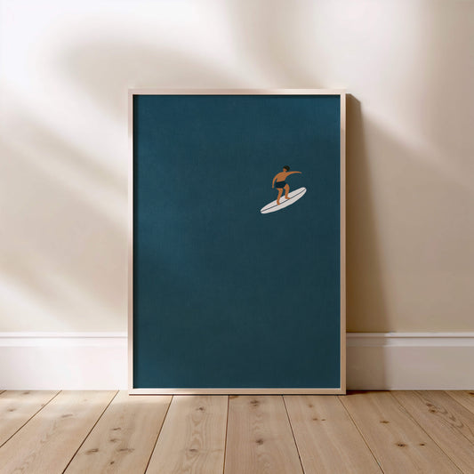 “Surfing Boy” Matted Print – Inspired by Hawaii