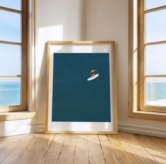 “Surfing Boy” Matted Print – Inspired by Hawaii