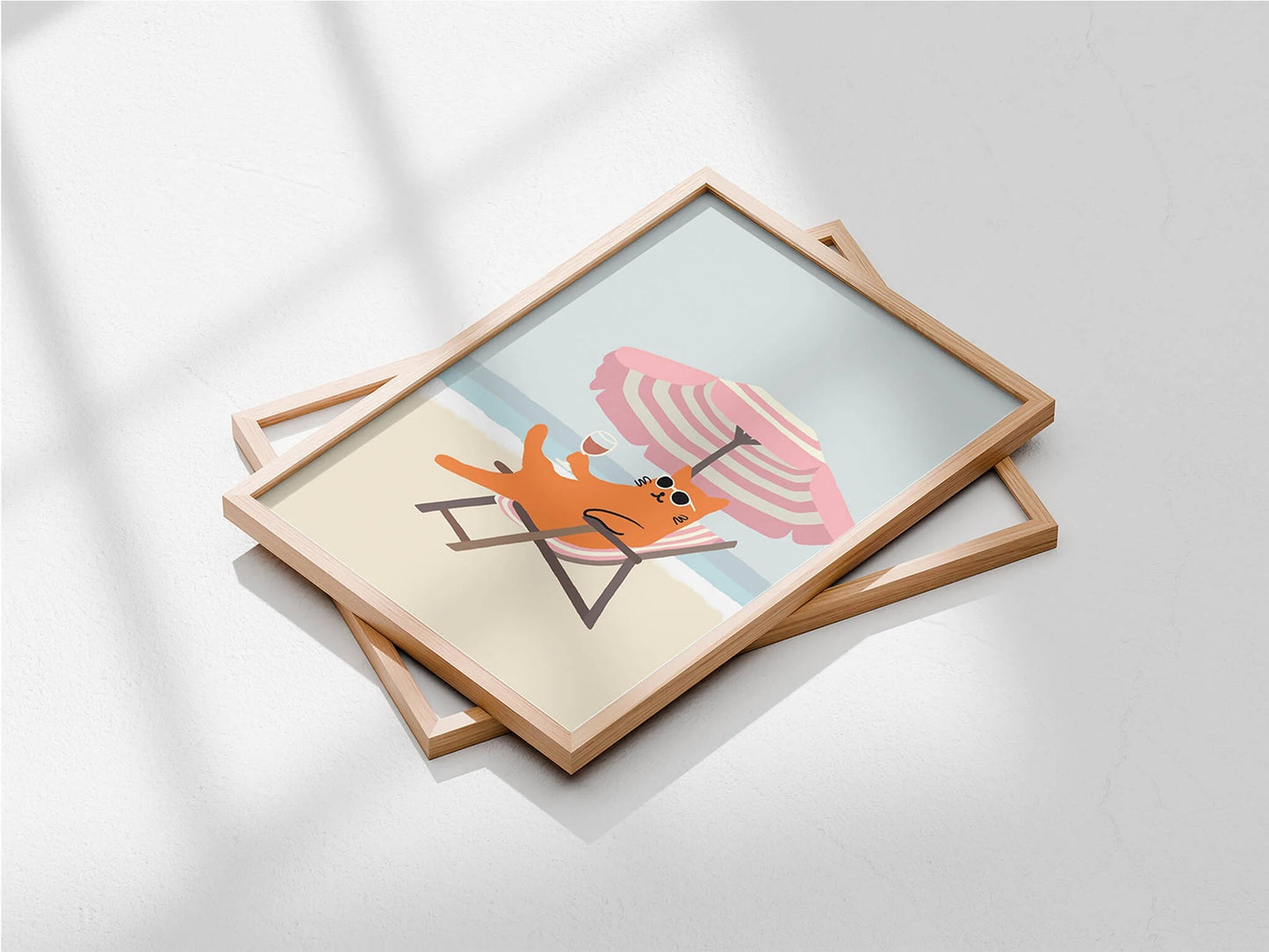 "Laying on the Beach" Matted Print