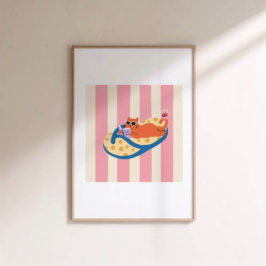 "Me Time – Slipper Life Series" Matted Print with Island Vibes