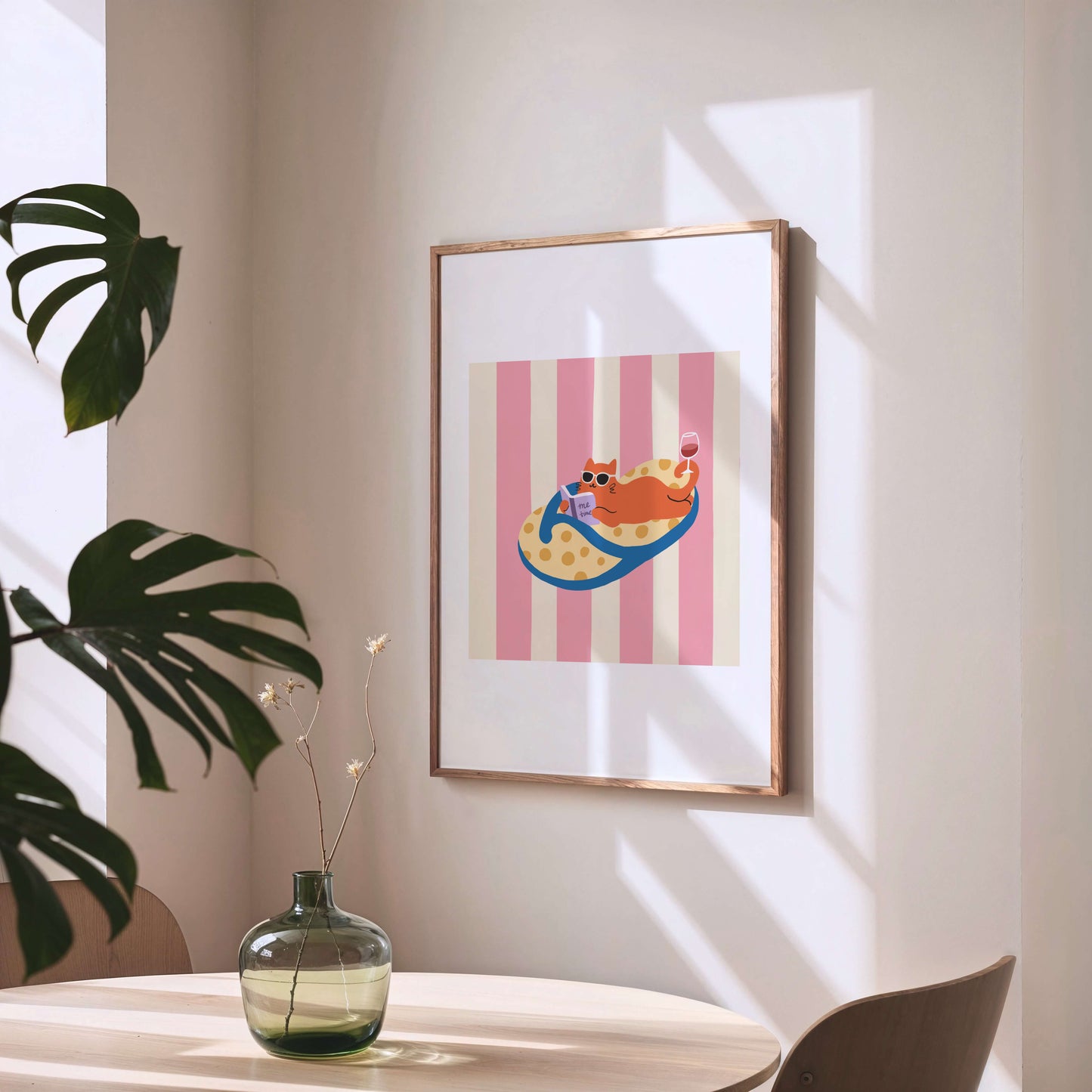 "Me Time – Slipper Life Series" Matted Print with Island Vibes