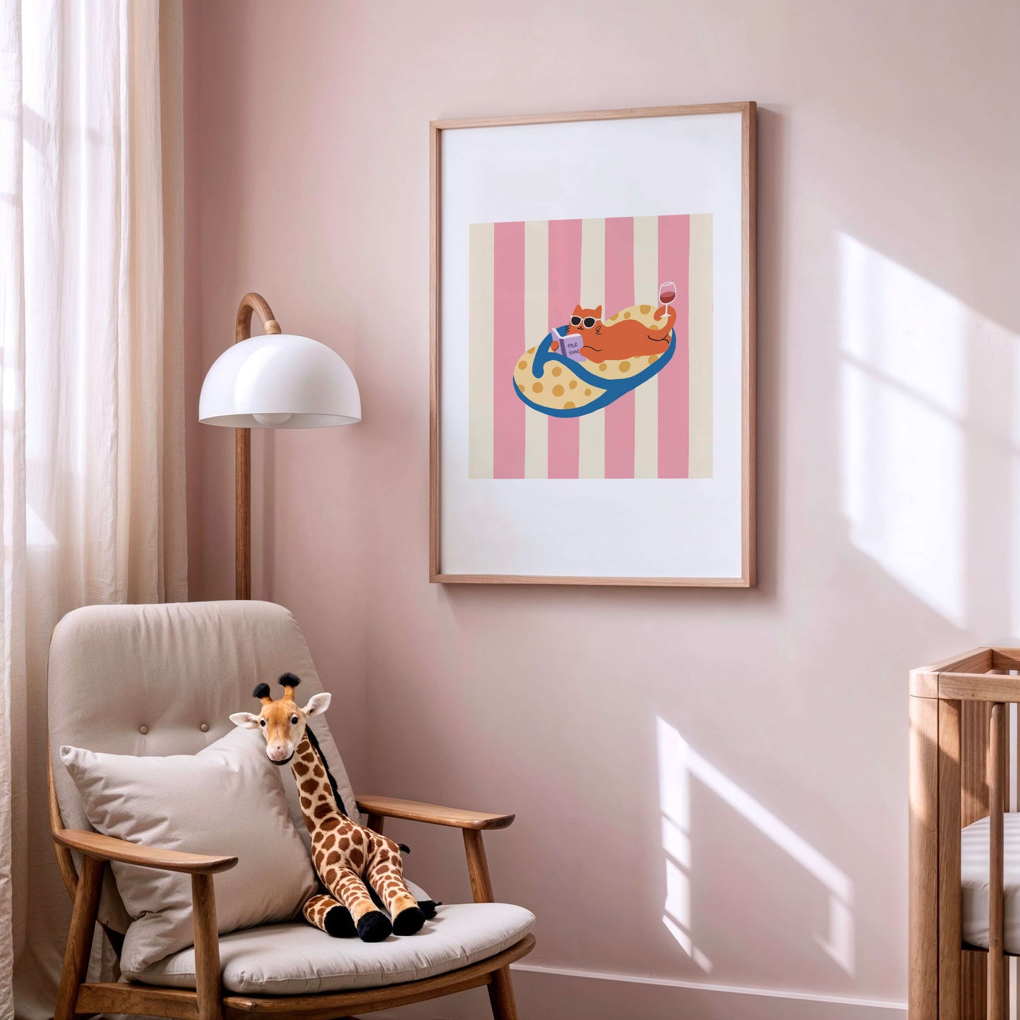"Me Time – Slipper Life Series" Matted Print with Island Vibes