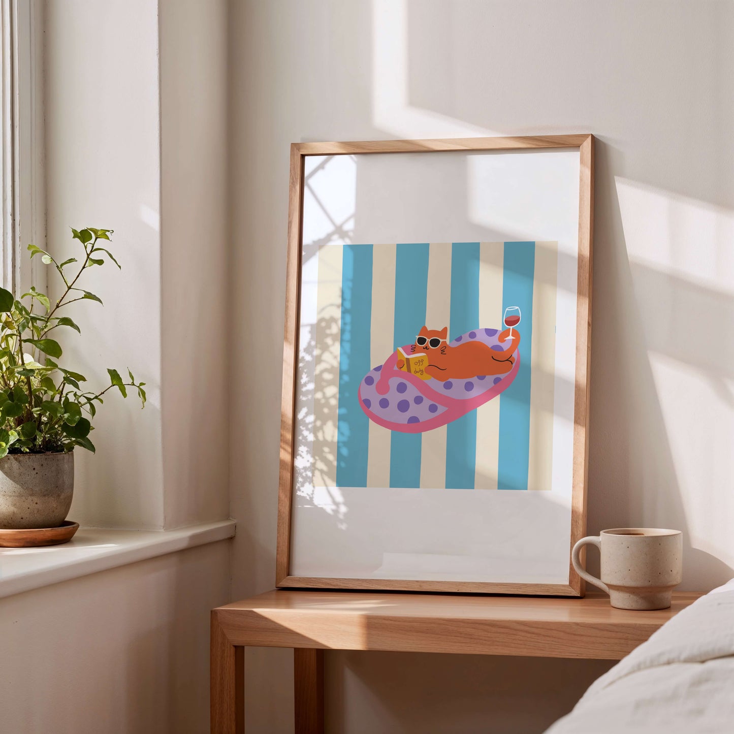 "Off Duty – Slipper Life Series" Matted Print with Island Vibes