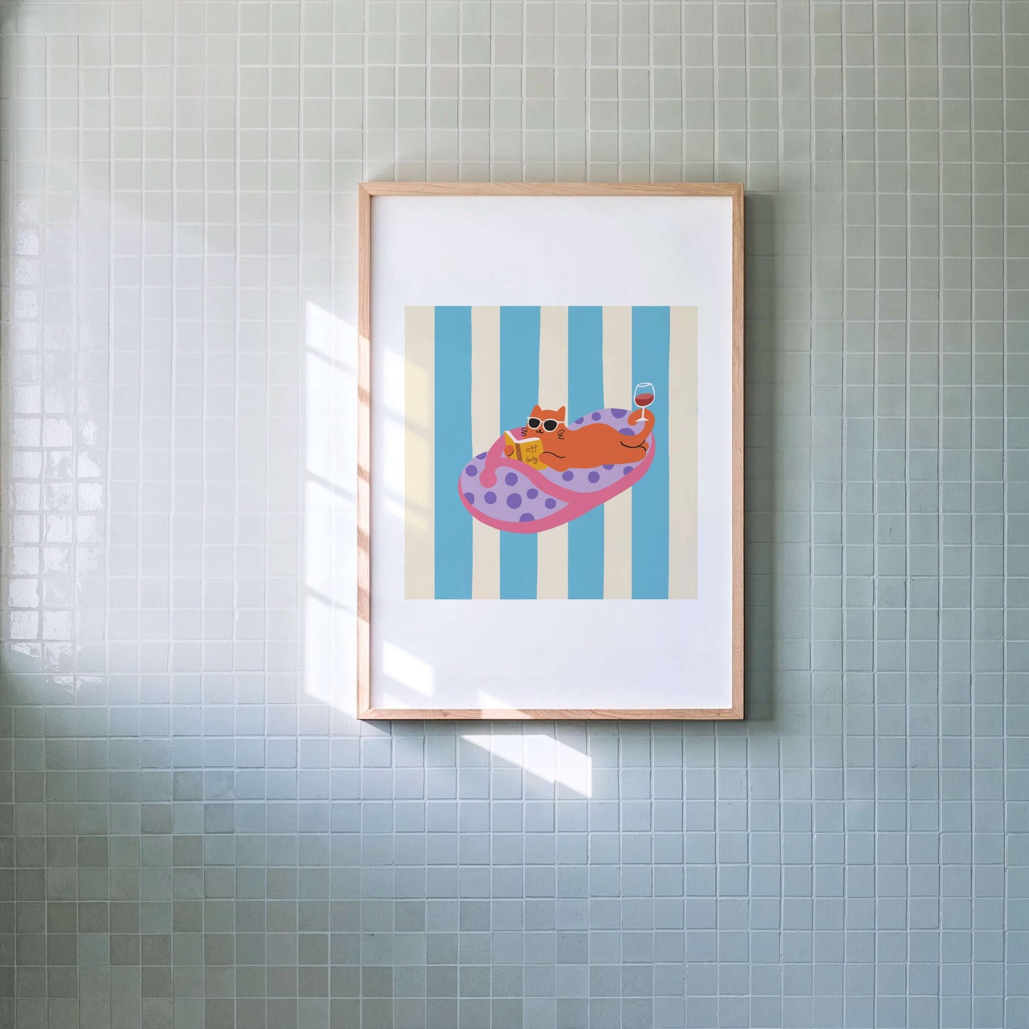 "Off Duty – Slipper Life Series" Matted Print with Island Vibes