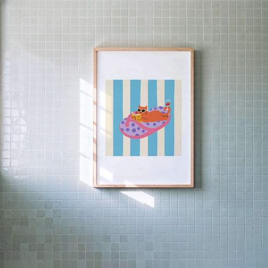 "Off Duty – Slipper Life Series" Matted Print with Island Vibes