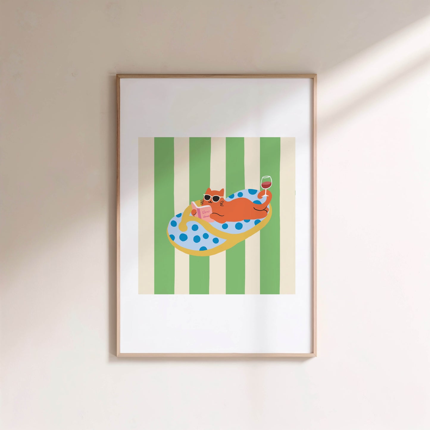 "Slow Down – Slipper Life Series" Matted Print with Island Vibes