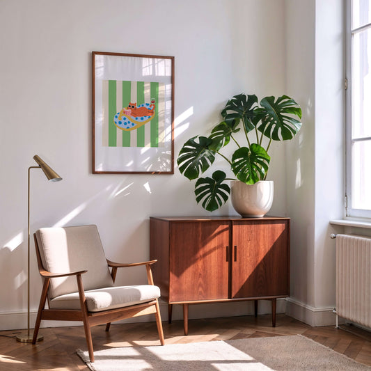 "Slow Down – Slipper Life Series" Matted Print with Island Vibes