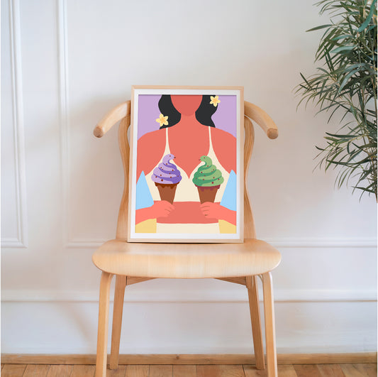 "Snake Ice Cream" Matted Print