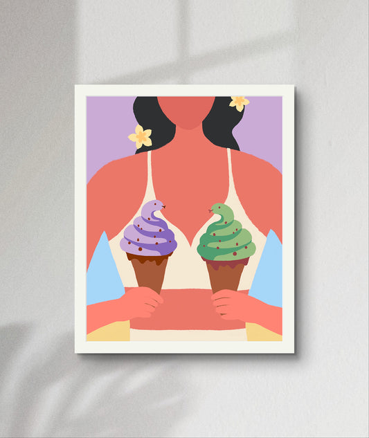 "Snake Ice Cream" Matted Print