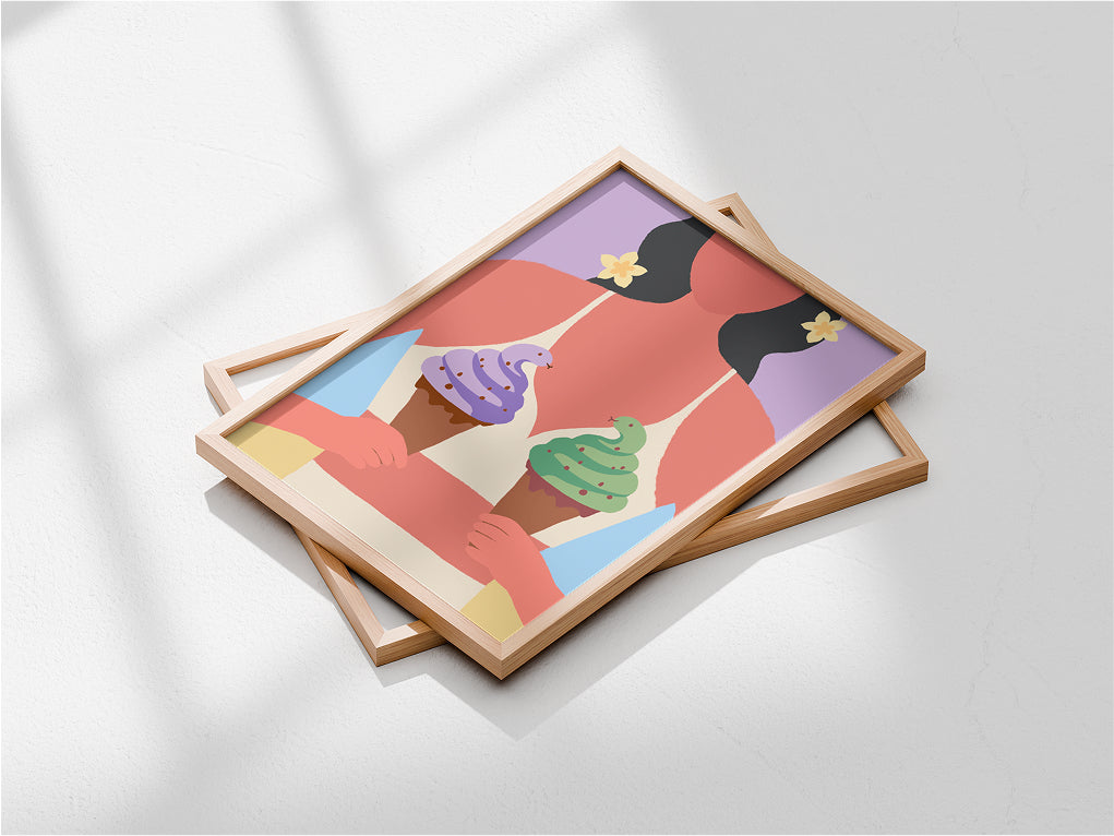 "Snake Ice Cream" Matted Print