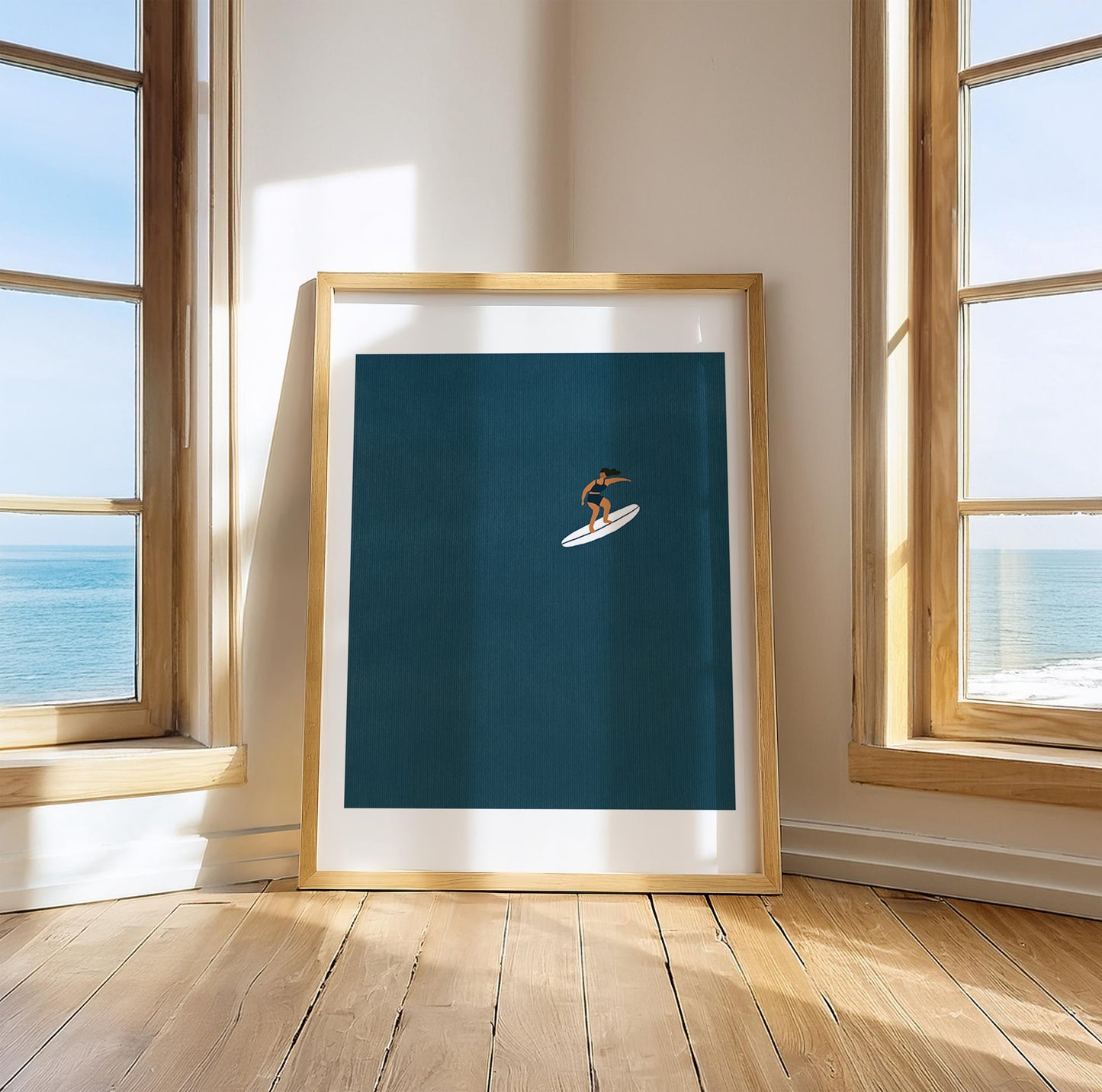 “Surfing Girl” Matted Print – Inspired by Hawaii