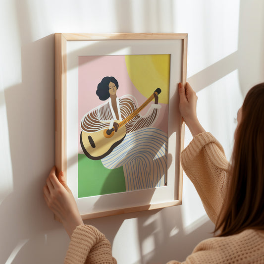 "Ukulele Girl" Matted Print