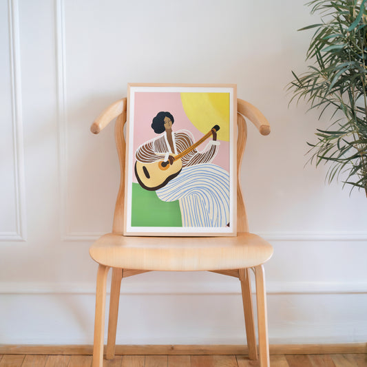 "Ukulele Girl" Matted Print