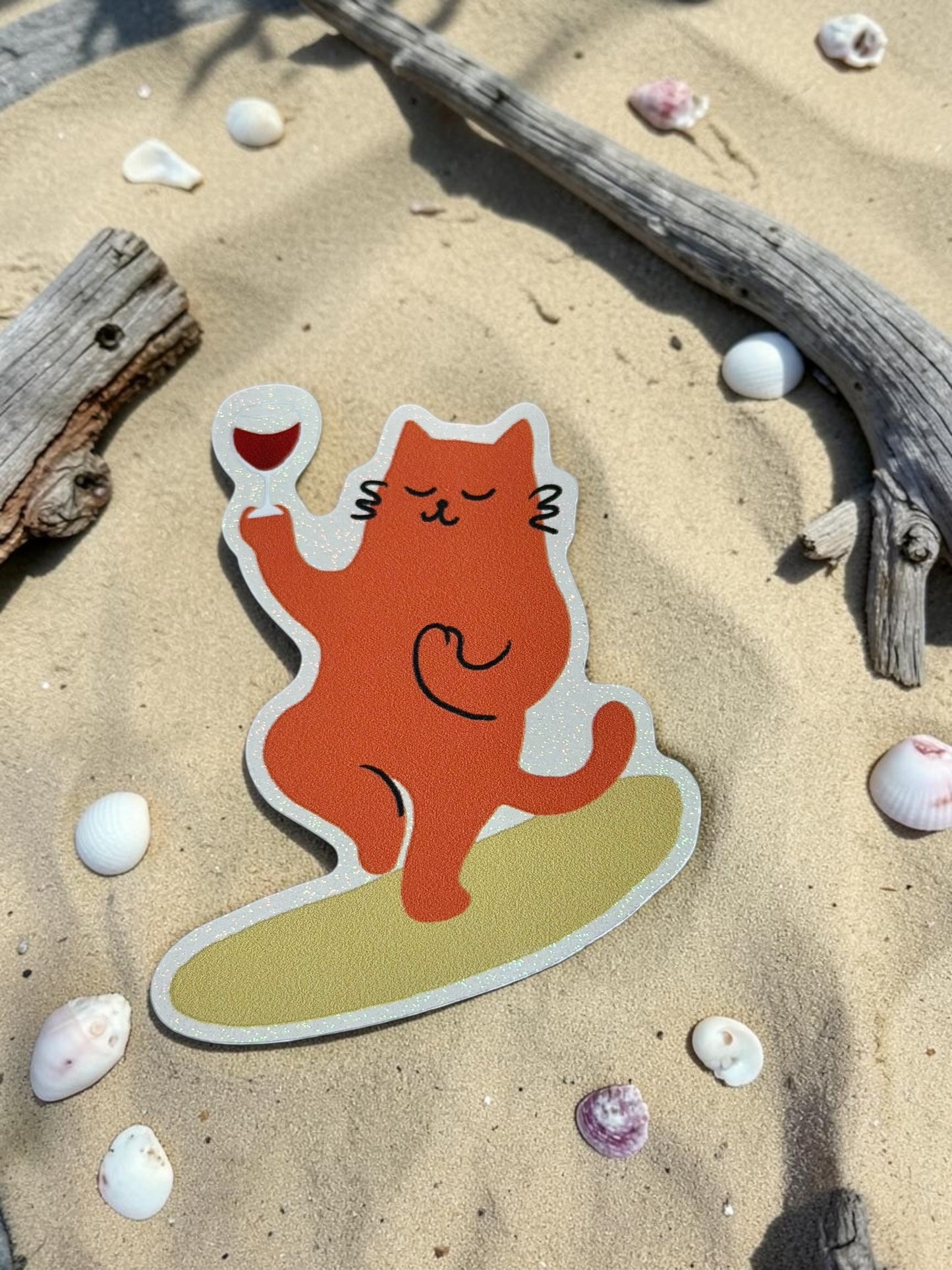 Yoga Cat Glitter Sticker – Hawaii Aloha Sticker