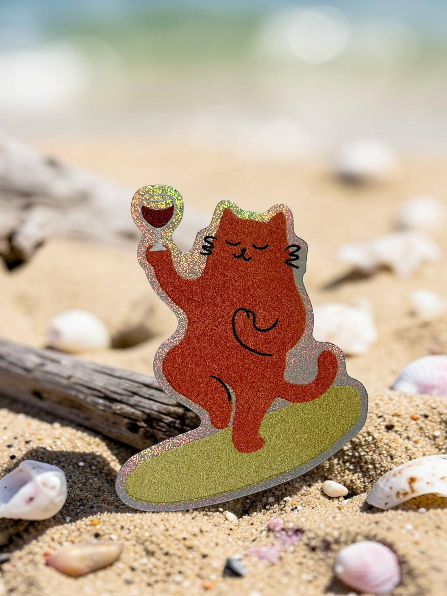 Yoga Cat Glitter Sticker – Hawaii Aloha Sticker