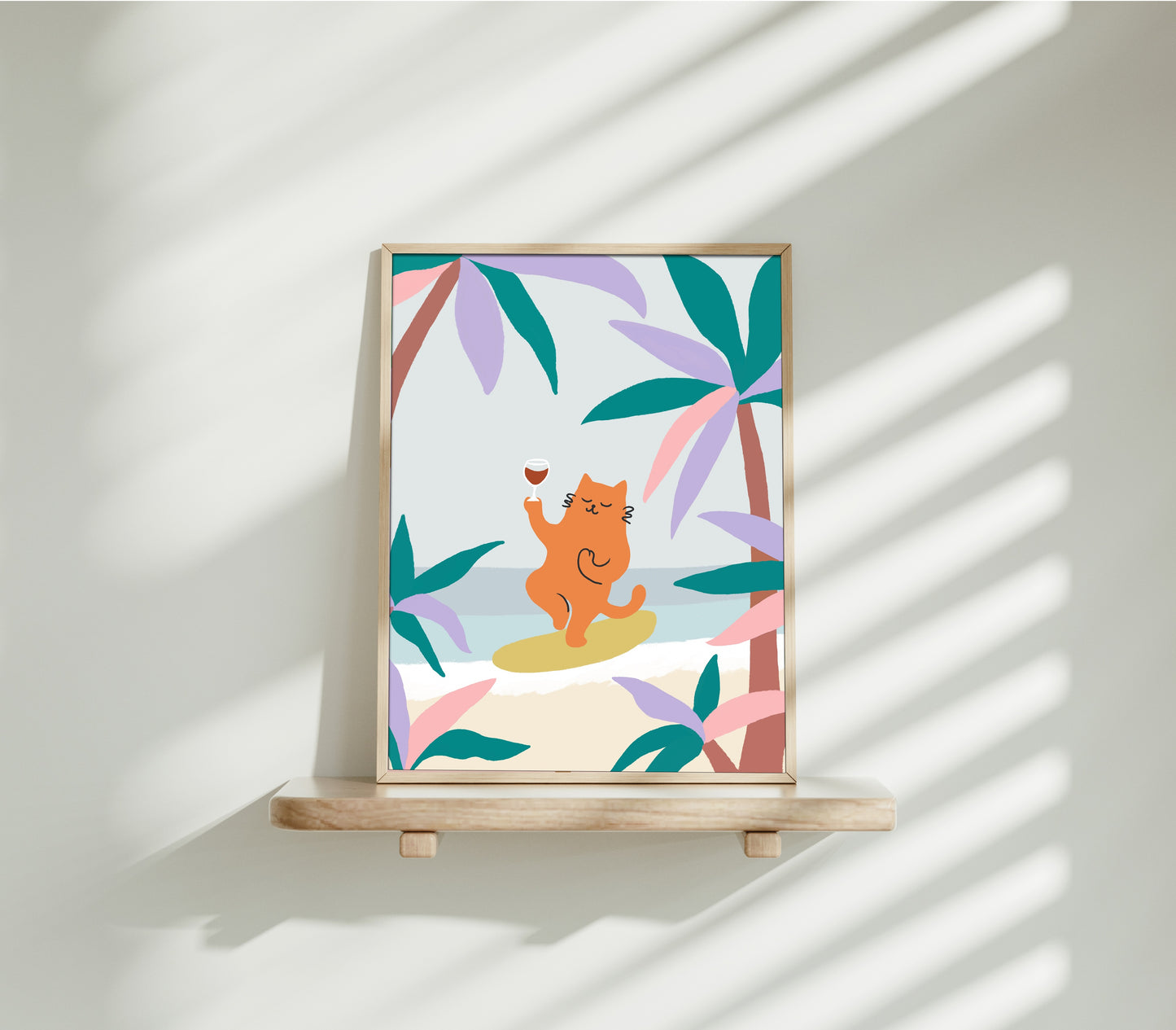 "Yoga Cat" Matted Print